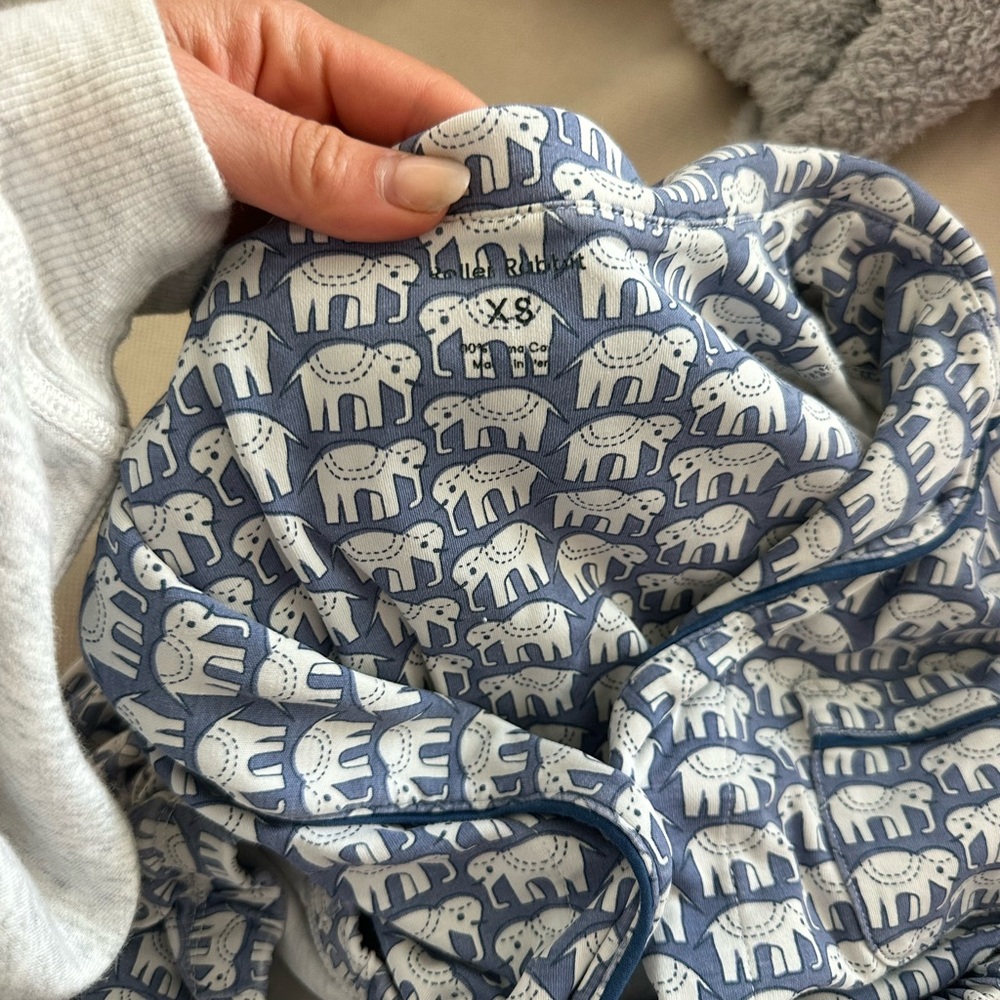 Blue Elephant Print Roller Rabbit - Picture 3 of 4